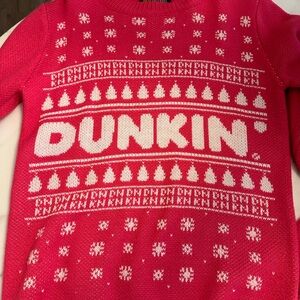 Pink Dunkin Donuts Holiday Sweater Small